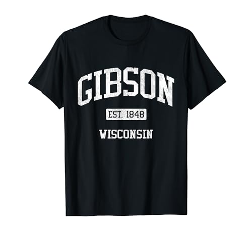 Gibson Wisconsin WI JS04 Vintage Athletic Sports T-Shirt