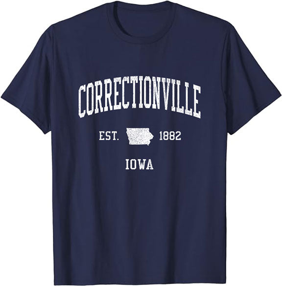 Correctionville Iowa IA T-Shirt Vintage Athletic Sports Design Tee