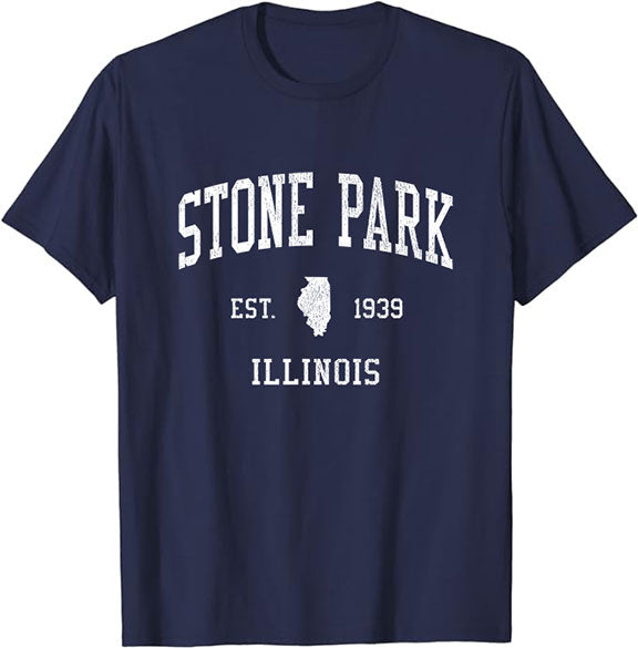 Stone Park Illinois IL T-Shirt Vintage Athletic Sports Design Tee