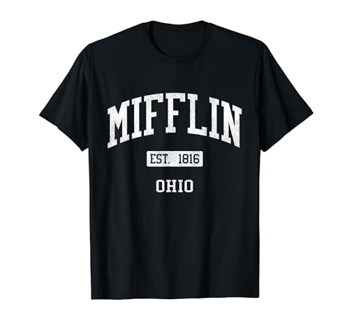 Mifflin Ohio OH JS04 Vintage Athletic Sports T-Shirt