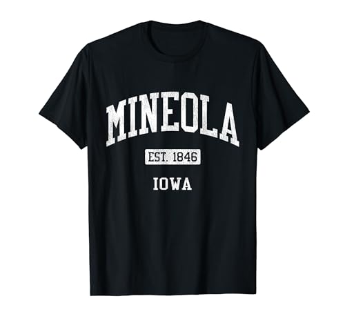 Mineola Iowa IA JS04 Vintage Athletic Sports T-Shirt