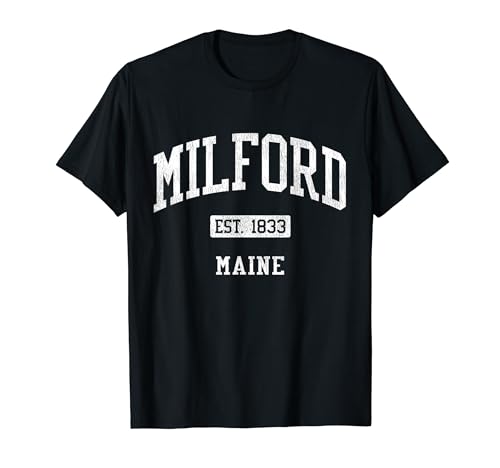 Milford Maine ME JS04 Vintage Athletic Sports T-Shirt