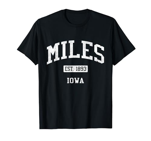 Miles Iowa IA JS04 Vintage Athletic Sports T-Shirt