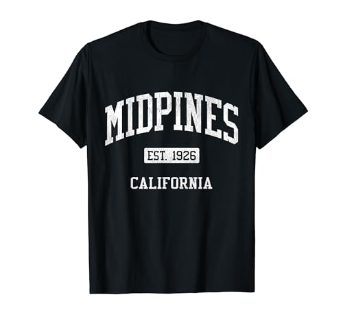 Midpines California CA JS04 Vintage Athletic Sports T-Shirt