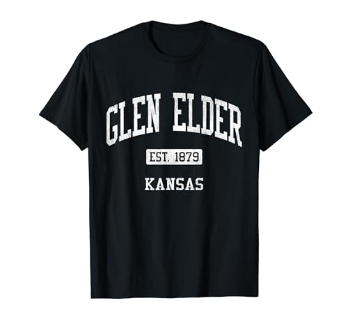 Glen Elder Kansas KS JS04 Vintage Athletic Sports T-Shirt