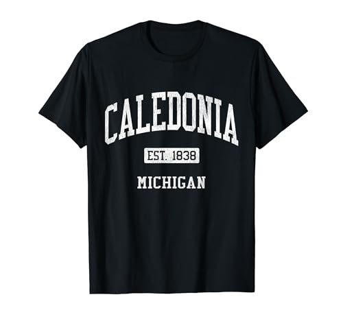 Caledonia Michigan MI JS04 Vintage Athletic Sports T-Shirt