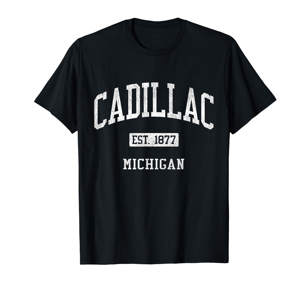 Cadillac Michigan MI JS04 Vintage Athletic Sports T-Shirt