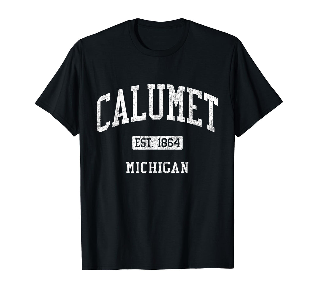 Calumet Michigan MI JS04 Vintage Athletic Sports T-Shirt