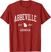 Abbeville Georgia GA T-Shirt Vintage Athletic Sports Design Tee