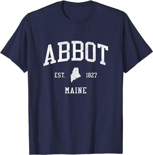 Abbot Maine ME T-Shirt Vintage Athletic Sports Design Tee