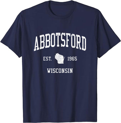 Abbotsford Wisconsin WI T-Shirt Vintage Athletic Sports Design Tee