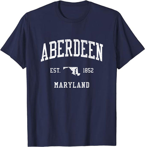 Aberdeen Maryland MD T-Shirt Vintage Athletic Sports Design Tee