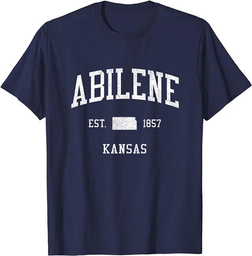 Abilene Kansas KS T-Shirt Vintage Athletic Sports Design Tee