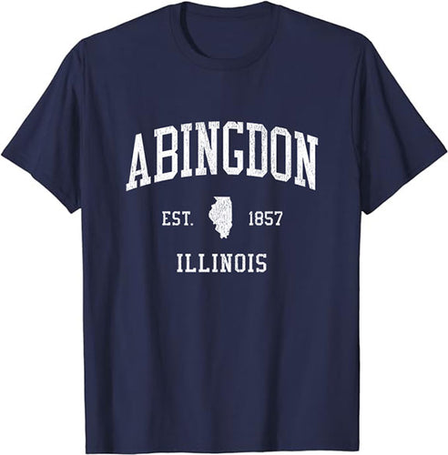 Abingdon Illinois IL T-Shirt Vintage Athletic Sports Design Tee