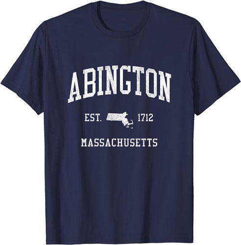 Abington Massachusetts MA T-Shirt Vintage Athletic Sports Design Tee