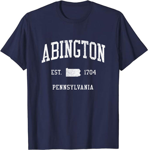 Abington Pennsylvania PA T-Shirt Vintage Athletic Sports Design Tee