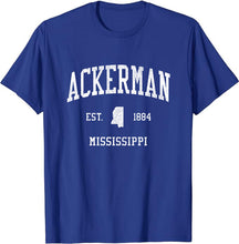 Ackerman Mississippi MS T-Shirt Vintage Athletic Sports Design Tee