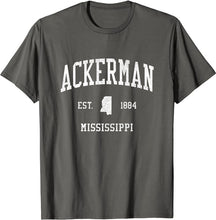 Ackerman Mississippi MS T-Shirt Vintage Athletic Sports Design Tee