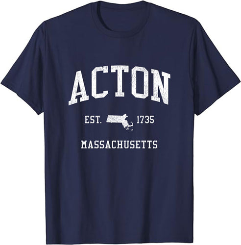 Acton Massachusetts MA T-Shirt Vintage Athletic Sports Design Tee