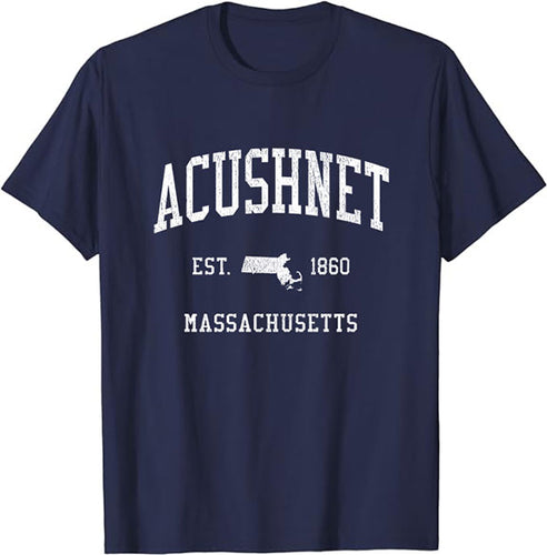 Acushnet Massachusetts MA T-Shirt Vintage Athletic Sports Design Tee