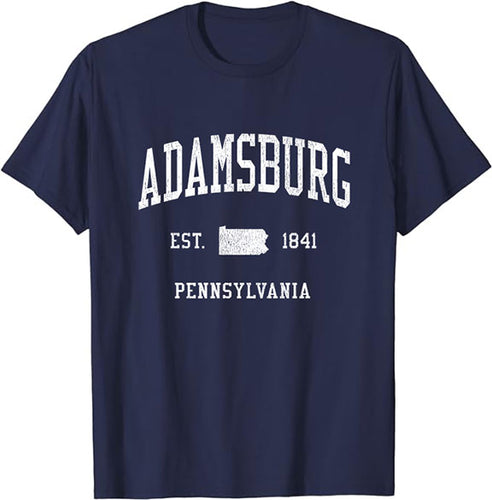 Adamsburg Pennsylvania PA T-Shirt Vintage Athletic Sports Design Tee