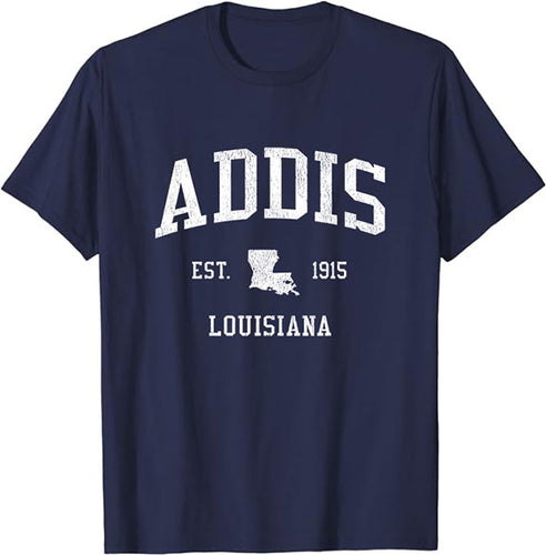 Addis Louisiana LA T-Shirt Vintage Athletic Sports Design Tee