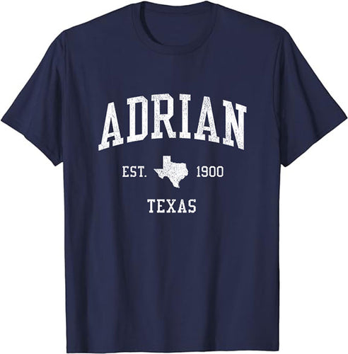 Adrian Texas TX T-Shirt Vintage Athletic Sports Design Tee