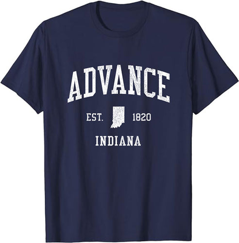 Advance Indiana IN T-Shirt Vintage Athletic Sports Design Tee