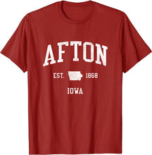 Afton Iowa IA T-Shirt Vintage Athletic Sports Design Tee