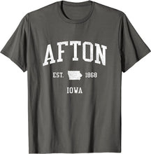 Afton Iowa IA T-Shirt Vintage Athletic Sports Design Tee