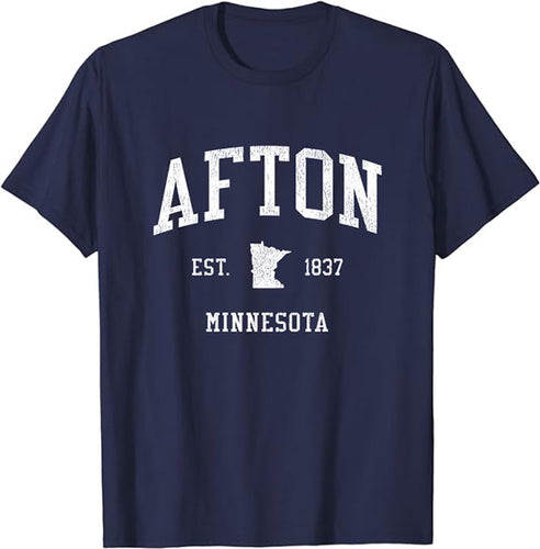 Afton Minnesota MN T-Shirt Vintage Athletic Sports Design Tee