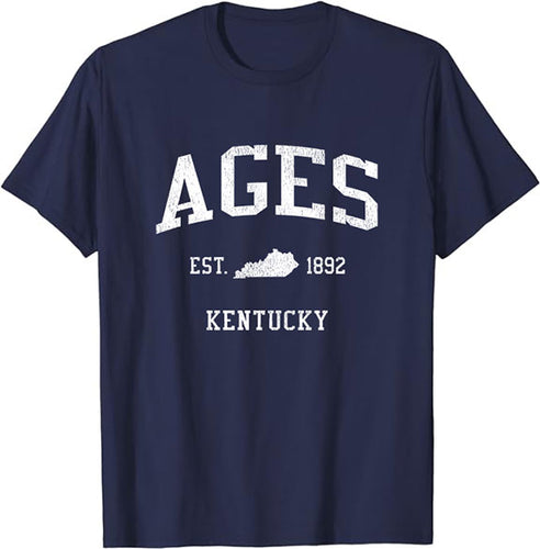 Ages Kentucky KY T-Shirt Vintage Athletic Sports Design Tee