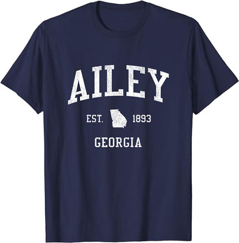 Ailey Georgia GA T-Shirt Vintage Athletic Sports Design Tee