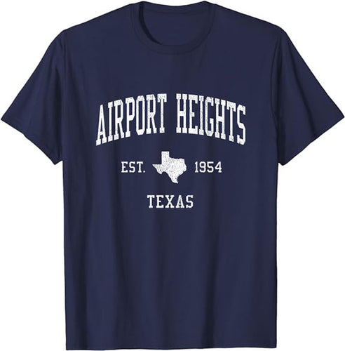 Airport Heights Texas TX T-Shirt Vintage Athletic Sports Design Tee