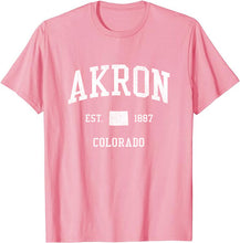 Akron Colorado CO T-Shirt Vintage Athletic Sports Design Tee