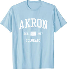 Akron Colorado CO T-Shirt Vintage Athletic Sports Design Tee