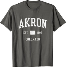 Akron Colorado CO T-Shirt Vintage Athletic Sports Design Tee