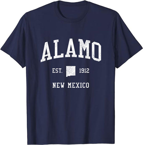 Alamo New Mexico NM T-Shirt Vintage Athletic Sports Design Tee
