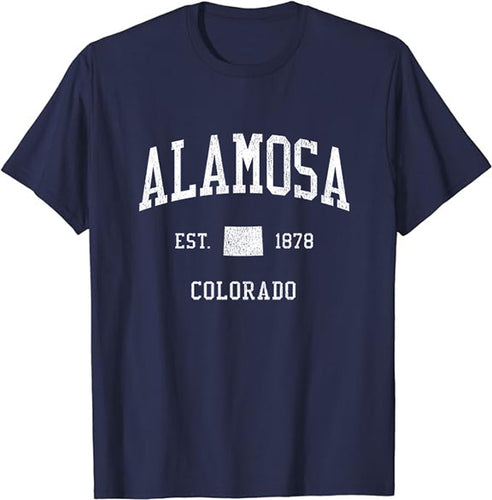 Alamosa Colorado CO T-Shirt Vintage Athletic Sports Design Tee