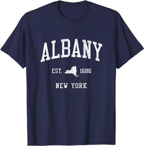 Albany New York NY T-Shirt Vintage Athletic Sports Design Tee