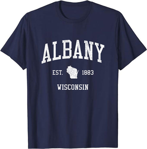 Albany Wisconsin WI T-Shirt Vintage Athletic Sports Design Tee