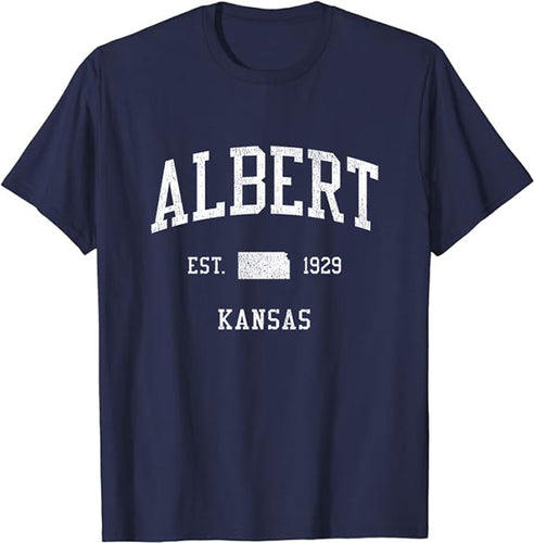 Albert Kansas KS T-Shirt Vintage Athletic Sports Design Tee