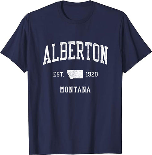 Alberton Montana MT T-Shirt Vintage Athletic Sports Design Tee