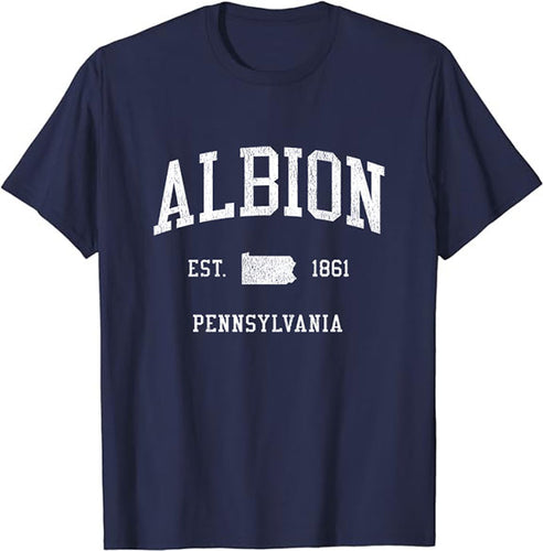 Albion Pennsylvania PA T-Shirt Vintage Athletic Sports Design Tee