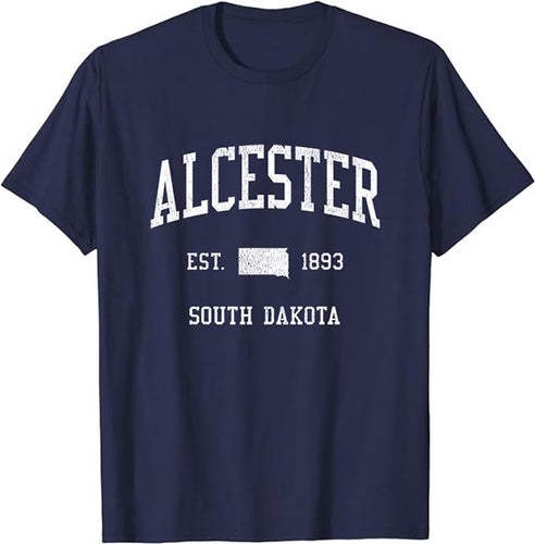 Alcester South Dakota SD T-Shirt Vintage Athletic Sports Design Tee