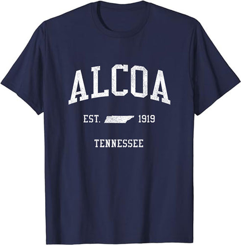 Alcoa Tennessee TN T-Shirt Vintage Athletic Sports Design Tee