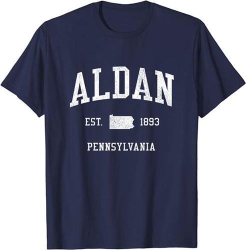 Aldan Pennsylvania PA T-Shirt Vintage Athletic Sports Design Tee