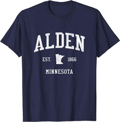 Alden Minnesota MN T-Shirt Vintage Athletic Sports Design Tee