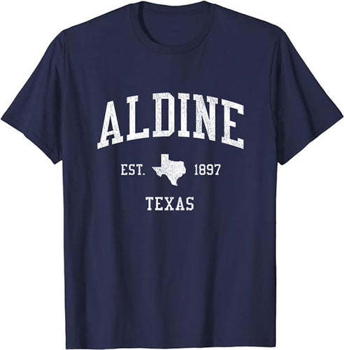 Aldine Texas TX T-Shirt Vintage Athletic Sports Design Tee