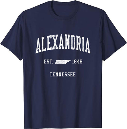 Alexandria Tennessee TN T-Shirt Vintage Athletic Sports Design Tee